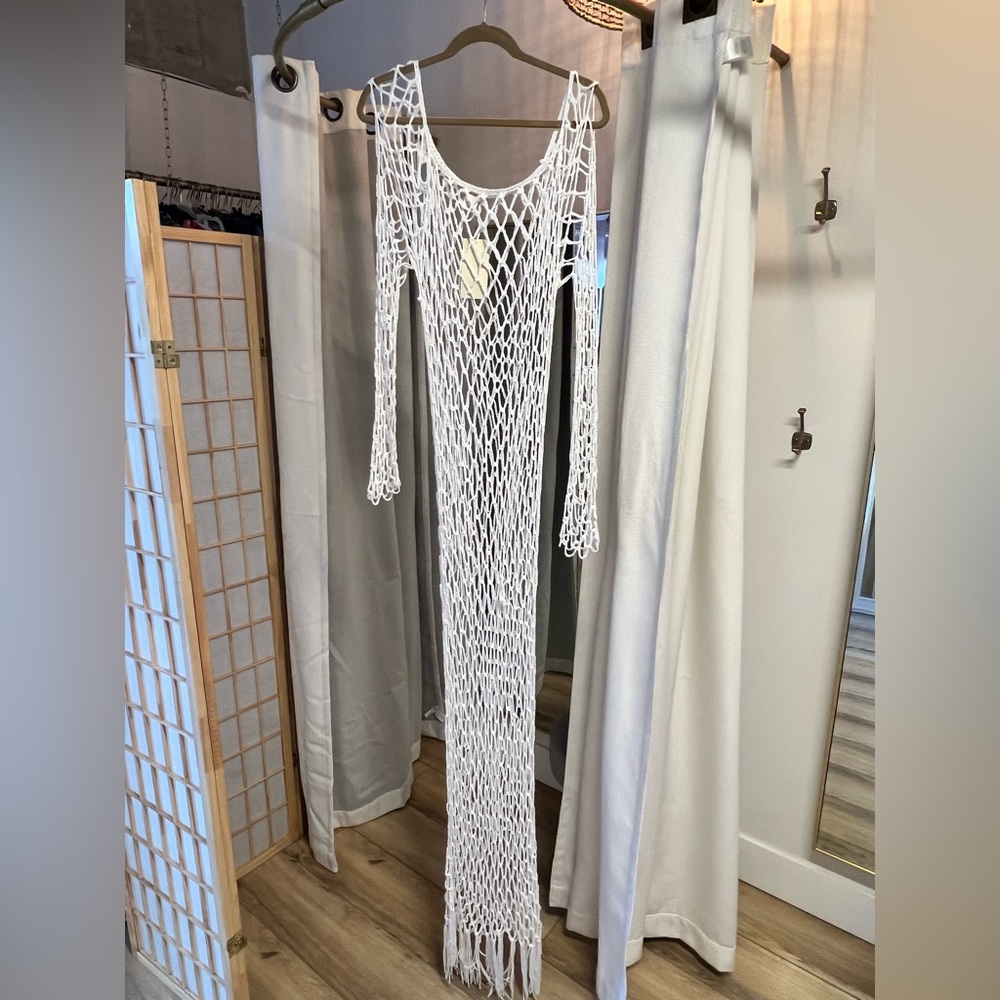 Long white beach coverup